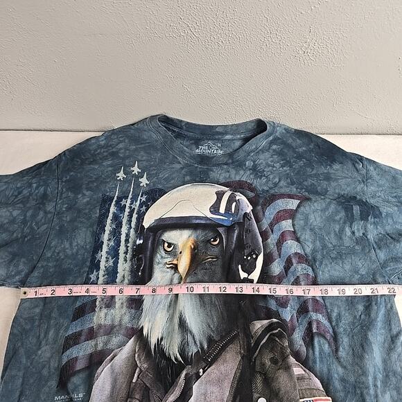 The Mountain Eagle Patriot‎ Pilot Tie-Dye TShirt XL Blue Vincent Hie Animal USA - Picture 3 of 7